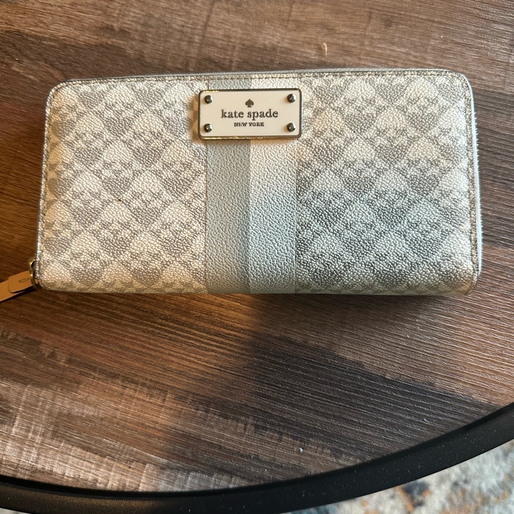 Kate Spade Silver Wallet Quilted Design